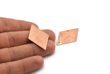Copper Diamond Earring, 4 Raw Copper Diamond Shaped Stud Earrings (40x26x0.80mm) M01531
