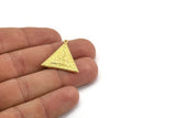 Brass Triangle Charm, 2 Raw Brass Triangle Charms With 1 Loop, Cloud Findings, Moon And Star Findings (26x25x1.5mm) N2182