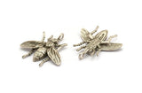 Silver Bug Pendant, 2 Antique Silver Plated Brass Bug Fly Insect Charm With 1 Hole, Pendant (27x26x4mm) U134