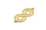 Brass Infinity Charm, 24 Raw Brass Infinity Shaped Necklace Charms With 2 Loops, Findings (27x11x0.60mm) A5384