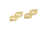 Brass Infinity Charm, 24 Raw Brass Infinity Shaped Necklace Charms With 2 Loops, Findings (27x11x0.60mm) A5384