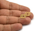 Brass Infinity Charm, 24 Raw Brass Infinity Shaped Necklace Charms With 2 Loops, Findings (27x11x0.60mm) A5384