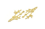 Brass Leaf Charm, 12 Raw Brass Branch Charms With 1 Loop, Charm Pendants (42x23x0.60mm) A5385