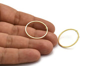 25mm Circle Earring, 8 Raw Brass Circle Stud Earrings (25x1x1mm) A3769 A5548