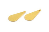 Gold Drop Charm, 4 Gold Plated Brass Drop Charms With 1 Hole, Earrings, Findings (27x12x1mm) D0820