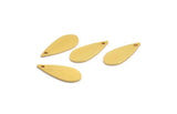 Gold Drop Charm, 8 Gold Plated Brass Drop Charms With 1 Hole, Findings (19x7x0.80mm) D1006