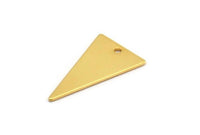 Gold Triangle Charm 4 Gold Plated Brass Triangle Charms With 1 Hole (23x13mm) BS 1722