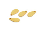 Gold Drop Charm, 8 Gold Plated Brass Drop Charms With 1 Hole, Findings (14x7x1mm) D839