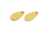 Gold Drop Charm, 8 Gold Plated Brass Drop Charms With 1 Hole, Findings (14x7x1mm) D839