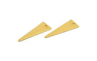 Gold Triangle Charm, 8 Gold Plated Brass Triangle Charms With 1 Hole, Earrings, Findings (25x9x0.60mm) D943