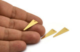 Gold Triangle Charm, 8 Gold Plated Brass Triangle Charms With 1 Hole, Earrings, Findings (25x9x0.60mm) D943