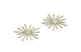 Silver Snowflake Charm, 12 Antique Silver Plated Brass Snowflake Charms, Findings (21x0.30mm) D1664