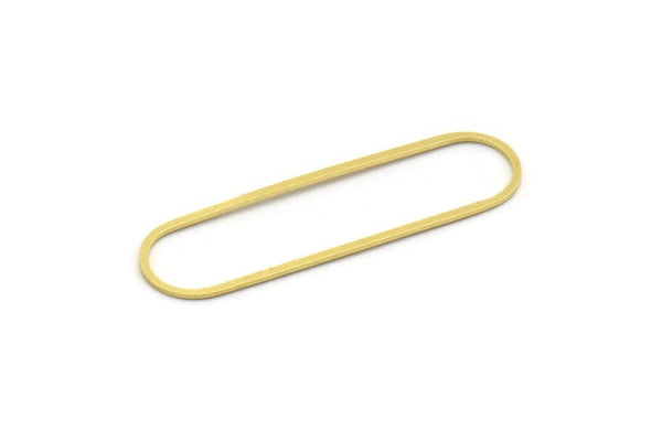 Brass Oval Charm, 24 Raw Brass Oval Charms, Earring Charms, Connectors (50x13.5x0.80mm) A5632