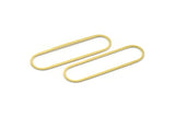 Brass Oval Charm, 24 Raw Brass Oval Charms, Earring Charms, Connectors (50x13.5x0.80mm) A5632