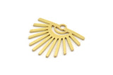 Brass Sun Charm, 6 Raw Brass Sun Shaped Charms With 1 Loop, Charm Pendants, Findings (27x30x1mm) A5698