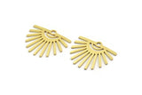 Brass Sun Charm, 6 Raw Brass Sun Shaped Charms With 1 Loop, Charm Pendants, Findings (27x30x1mm) A5698