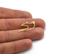 Brass Bird Charm, 24 Raw Brass Bird Shaped Charms With 1 Loop (15.5x31x0.60mm) A5653