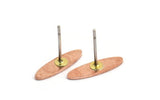 Copper Marquise Earring, 12 Raw Copper Oval Stud Earring, Stamping Blanks (14x4x0.80mm) M02762 A5455