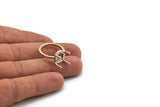 Claw Ring Blank, 2 Antique Silver Plated Brass Ring Settings with 4 Claws, Ring Blanks N0105-18