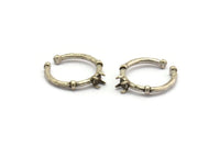 Silver Ring Settings, 2 Antique Silver Plated Brass Adjustable 4 Claw Ring - Ring Stone Setting - Pad Size 4mm N1552