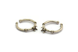 Silver Ring Settings, 2 Antique Silver Plated Brass Adjustable 4 Claw Ring - Ring Stone Setting - Pad Size 4mm N1552