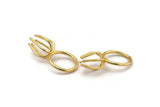 Gold Ring Blank, Gold Plated Brass 6 Claw Ring Blanks For Natural Stones N0045