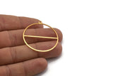 Gold Circle Charm, 6 Gold Plated Brass Textured Circle Charm Earrings With 1 Loop, Findings (41x38x0,50mm) D0721 H1575