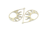 Silver Drop Charm, 6 Antique Silver Plated Brass Sun Charms With 1 Loop, Findings (47x30x0.30mm) D1688