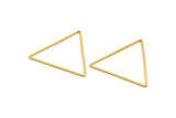 Gold Triangle Charm, 6 Gold Plated Brass Triangle Rings, Findings (44x39x1mm) D993