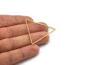 Gold Triangle Charm, 6 Gold Plated Brass Triangle Rings, Findings (44x39x1mm) D993