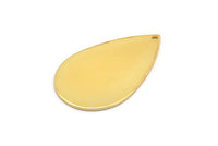 Gold Drop Charm, 2 Gold Plated Brass Drop Charms With 1 Hole, Earrings, Findings (31x20x0.80mm) D0818