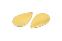 Gold Drop Charm, 2 Gold Plated Brass Drop Charms With 1 Hole, Earrings, Findings (31x20x0.80mm) D0818