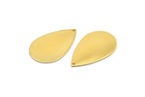 Gold Drop Charm, 2 Gold Plated Brass Drop Charms With 1 Hole, Earrings, Findings (31x20x0.80mm) D0818