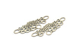 Silver Irregular Charm, 2 Antique Silver Plated Brass Irregular Charms Without Hole, Findings (56x17x0.80mm) D1339