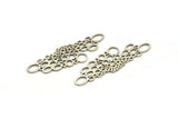 Silver Irregular Charm, 2 Antique Silver Plated Brass Irregular Charms Without Hole, Findings (56x17x0.80mm) D1339