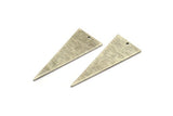 Silver Triangle Charm, 6 Textured Antique Silver Plated Brass Triangle Charms With 1 Hole, Earrings, Findings (37x15x0.80mm) D1404