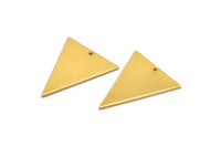 Gold Triangle Pendant, 2 Gold Plated Brass Triangle Charms With 1 Hole, Earrings, Findings (32x27x1mm) D0675