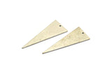 Silver Triangle Charm, 6 Antique Silver Plated Brass Triangle Charms With 1 Hole, Earrings, Findings (37x15x0.80mm) D1351