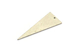 Silver Triangle Charm, 6 Antique Silver Plated Brass Triangle Charms With 1 Hole, Earrings, Findings (37x15x0.80mm) D1351