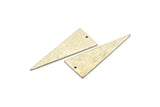 Silver Triangle Charm, 6 Antique Silver Plated Brass Triangle Charms With 1 Hole, Earrings, Findings (37x15x0.80mm) D1351