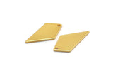 Gold Diamond Charm, 6 Gold Plated Brass Rhombus Stamping Blanks With 1 Hole, Earrings, Findings (20x10x0.80mm) D854