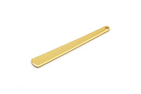 Gold Necklace Bar, 4 Gold Plated Brass Stamping Necklace Blanks With 1 Hole (43x6x3x0.80mm) D0583
