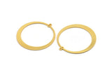 Gold Circle Charm, Gold Plated Brass Circle Charm With 2 Loops, Earrings, Findings (48x45x1mm) D870 Q0698
