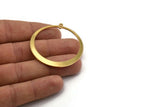 Gold Circle Charm, Gold Plated Brass Circle Charm With 2 Loops, Earrings, Findings (48x45x1mm) D870 Q0698