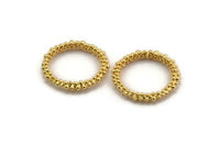 Gold Circle Connector, Gold Plated Brass Circle Connector Closed Ring (25x3.5mm) N1721