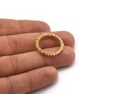 Gold Circle Connector, Gold Plated Brass Circle Connector Closed Ring (25x3.5mm) N1721