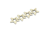 Silver Star Blank, 6 Antique Silver Plated Brass Star Blanks, Earrings, Findings (45x13x0.80mm) D1202