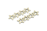 Silver Star Blank, 6 Antique Silver Plated Brass Star Blanks, Earrings, Findings (45x13x0.80mm) D1202