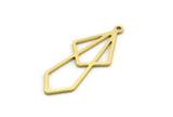 Brass Diamond Charm, 24 Raw Brass Diamond Shaped Charms With 1 Loop, Pendant Findings (33x13x0.80mm) A5703