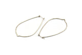 Silver Drop Earring, 2 Antique Silver Plated Brass Drop Wire Earring Findings (68x40x1mm) D1315
